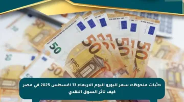 «ثبات ملحوظ» سعر اليورو اليوم الأربعاء 13 أغسطس 2025 في مصر كيف تأثر السوق النقدي